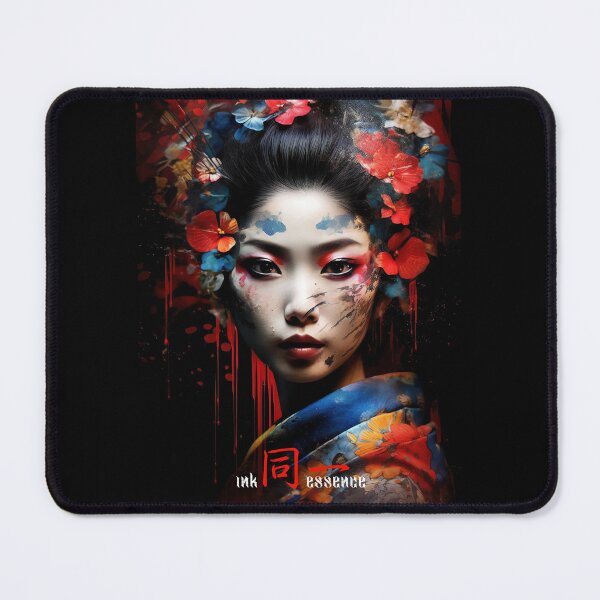 Item preview, Ink Essence - Japanese Aesthetic Surreal Kanji Symbol Painted Face Art 13 designed and sold by MadeByRobots.