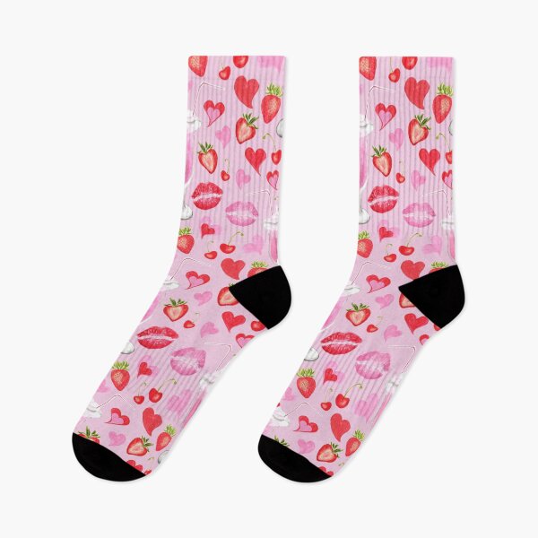 Item preview, Pink Strawberry Milkshakes & Kisses Pattern designed and sold by MilaMooDesigns.