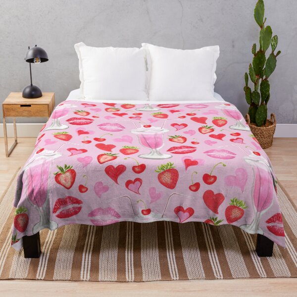 Item preview, Pink Strawberry Milkshakes & Kisses Pattern designed and sold by MilaMooDesigns.