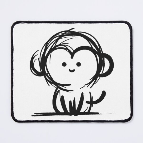 Item preview, Little cute monkey - Heartfelt Smile: Charming Minimalist Monkey Sketch designed and sold by Sovi14.