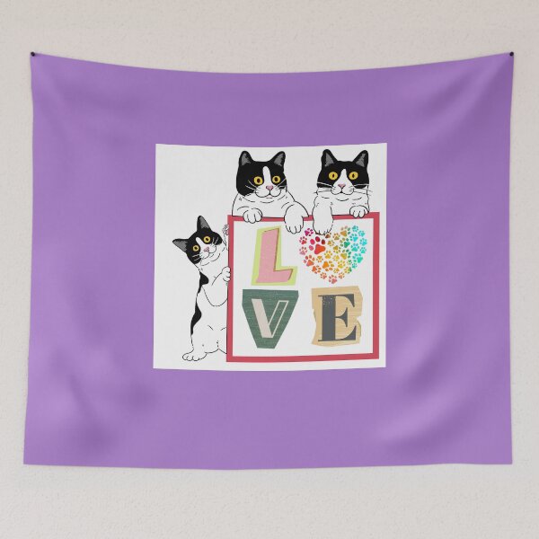 Item preview, Love Trio! Black & White Cats designed and sold by EyeArt Studio.