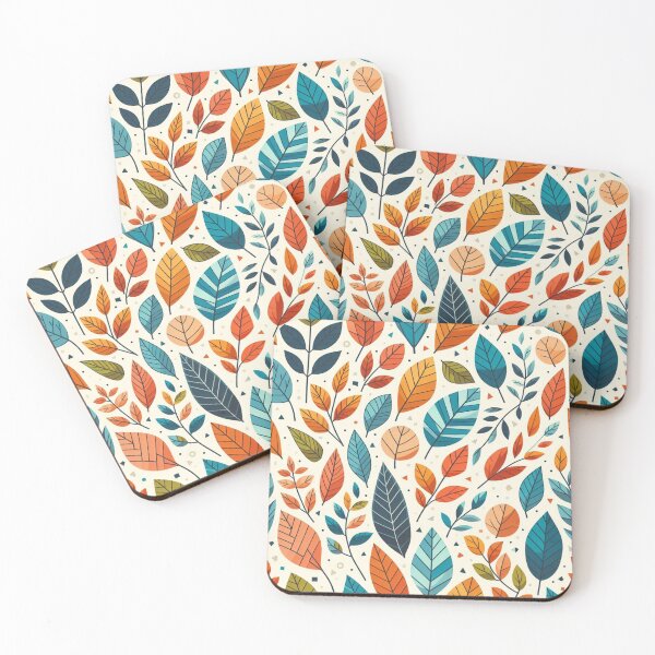 Item preview, Colorful Leaves Feathers Cartoon Illustration Drawing 13 designed and sold by CoffeeIsATrip.
