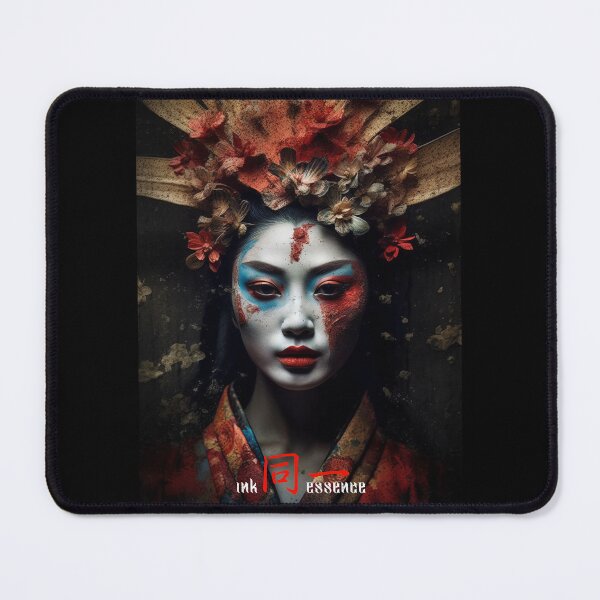 Item preview, Ink Essence - Japanese Aesthetic Surreal Kanji Symbol Painted Face Art 15 designed and sold by MadeByRobots.