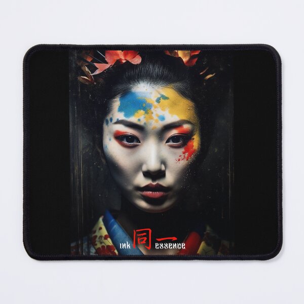 Item preview, Ink Essence - Japanese Aesthetic Surreal Kanji Symbol Painted Face Art 16 designed and sold by MadeByRobots.