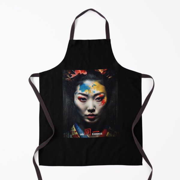 Item preview, Ink Essence - Japanese Aesthetic Surreal Kanji Symbol Painted Face Art 16 designed and sold by MadeByRobots.