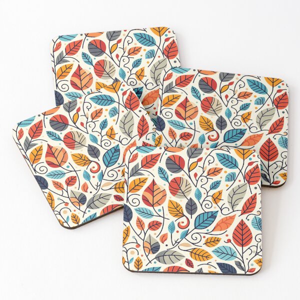 Item preview, Colorful Leaves Feathers Cartoon Illustration Drawing 14 designed and sold by CoffeeIsATrip.