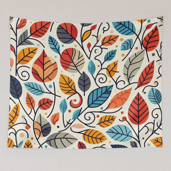 Item preview, Colorful Leaves Feathers Cartoon Illustration Drawing 14 designed and sold by CoffeeIsATrip.