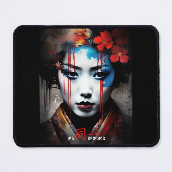 Item preview, Ink Essence - Japanese Aesthetic Surreal Kanji Symbol Painted Face Art 18 designed and sold by MadeByRobots.