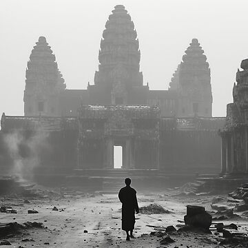 Artwork thumbnail, Mystic Walk: Angkor Wat in Silhouette by EtherealEchoes