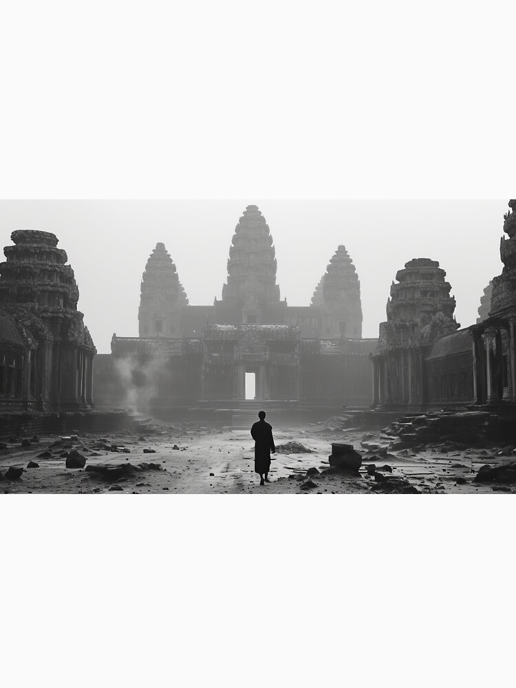 Thumbnail 7 of 7, Classic T-Shirt, Mystic Walk: Angkor Wat in Silhouette designed and sold by EtherealEchoes.