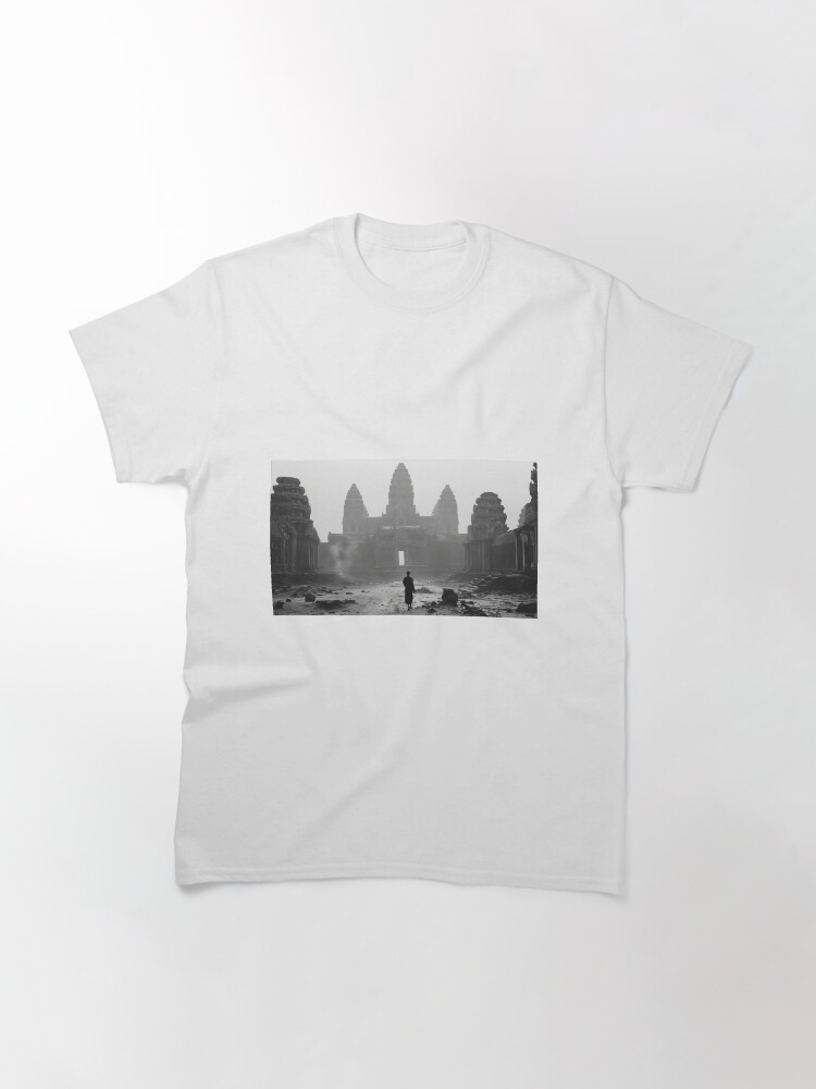 Thumbnail 3 of 7, Classic T-Shirt, Mystic Walk: Angkor Wat in Silhouette designed and sold by EtherealEchoes.