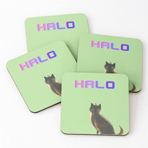 Item preview, A Japanese Shiba Inu looking at the word of HALO designed and sold by MerryCrown.