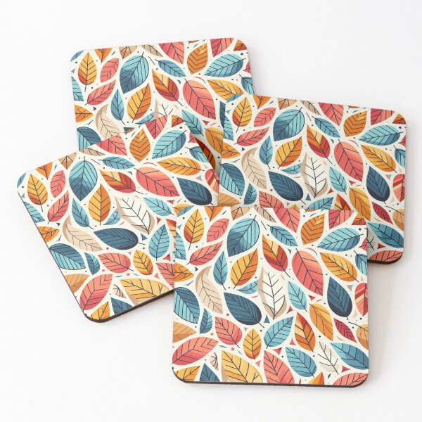 Item preview, Colorful Leaves Feathers Cartoon Illustration Drawing 16 designed and sold by CoffeeIsATrip.