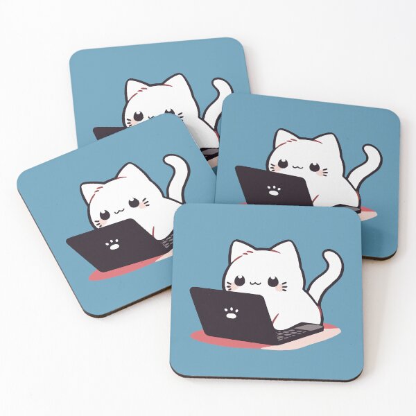 Item preview, Cute Cat Using Laptop designed and sold by NosandEdgy.