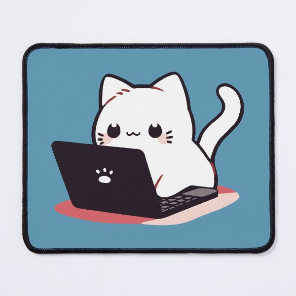 Item preview, Cute Cat Using Laptop designed and sold by NosandEdgy.
