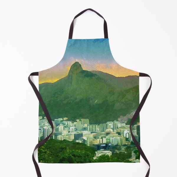 Item preview, Panoramic view of Rio de Janeiro and Christ the Redeemer from Sugarloaf Mountain in watercolor designed and sold by Intermundium.