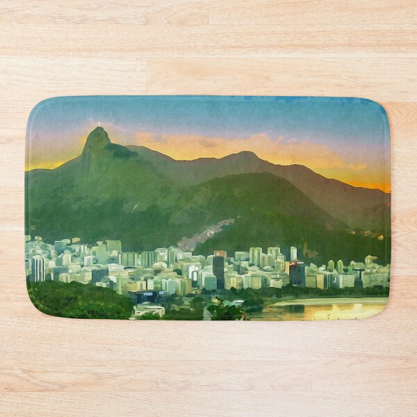 Item preview, Panoramic view of Rio de Janeiro and Christ the Redeemer from Sugarloaf Mountain in watercolor designed and sold by Intermundium.