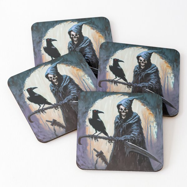 Item preview, Gothic Moonlit Grim Reaper and Raven designed and sold by Virginiasanimal.