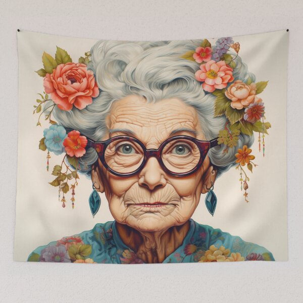 Item preview, Older Lady Florals designed and sold by whitecat23.