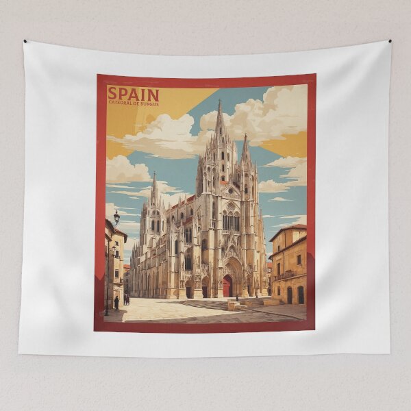 Item preview, Catedral de Burgos Spain Tourism Vintage Poster designed and sold by TravelersGems.