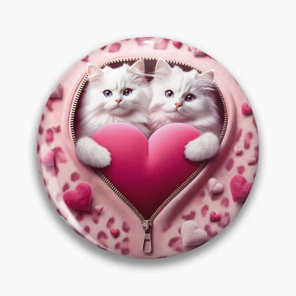 Item preview, 3D Cats hugging heart designed and sold by citragraphics  ⭐​⭐​⭐​⭐​⭐​.