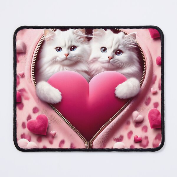 Item preview, 3D Cats hugging heart designed and sold by citragraphics  ⭐​⭐​⭐​⭐​⭐​.