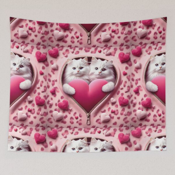 Item preview, 3D Cats hugging heart designed and sold by citragraphics  ⭐​⭐​⭐​⭐​⭐​.