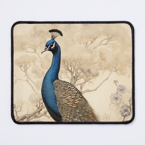 Item preview, Blue Peacock Parchment Background designed and sold by whitecat23.