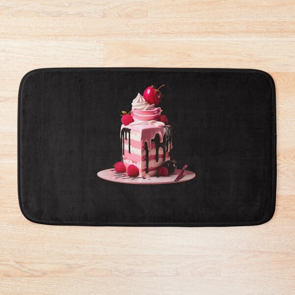 Item preview, Sweet Indulgence: Pink Cake Slice with Strawberry Delight designed and sold by Wonder Pixel Studio.