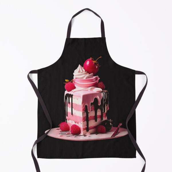 Item preview, Sweet Indulgence: Pink Cake Slice with Strawberry Delight designed and sold by Wonder Pixel Studio.