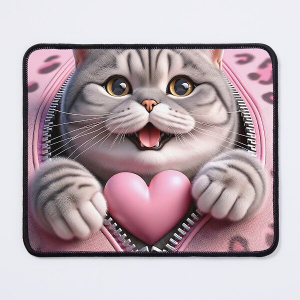 Item preview, 3D Cats hugging heart designed and sold by citragraphics  ⭐​⭐​⭐​⭐​⭐​.
