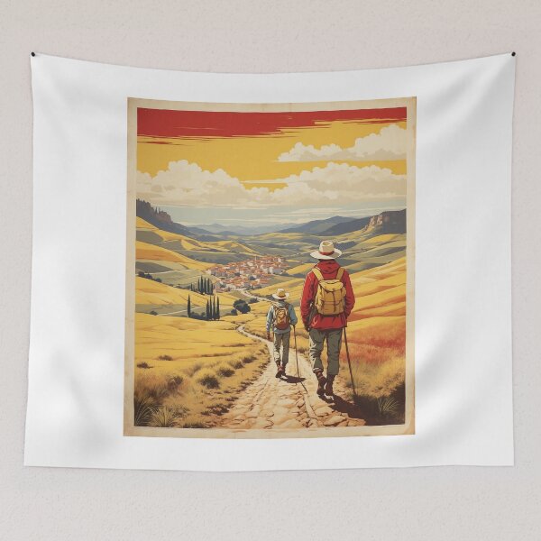 Item preview, Camino de Santiago Spain Tourism Vintage Poster 2 designed and sold by TravelersGems.