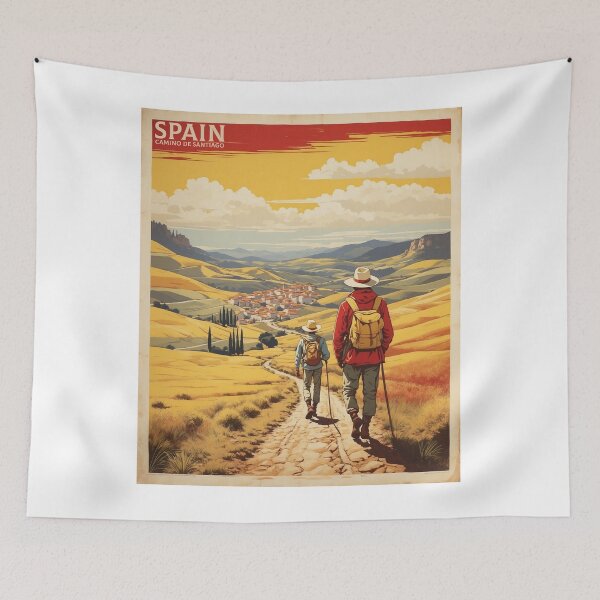 Item preview, Camino de Santiago Spain Tourism Vintage Poster 2 designed and sold by TravelersGems.