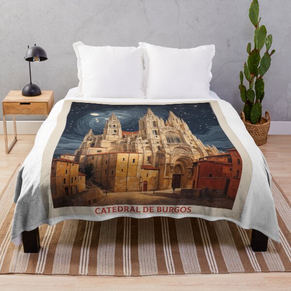 Item preview, Spain Catedral de Burgos Starry Night and Moon Tourism Vintage Poster designed and sold by TravelersGems.