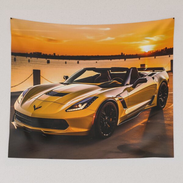 Item preview, Yellow Corvette Convertable designed and sold by Hollanding.