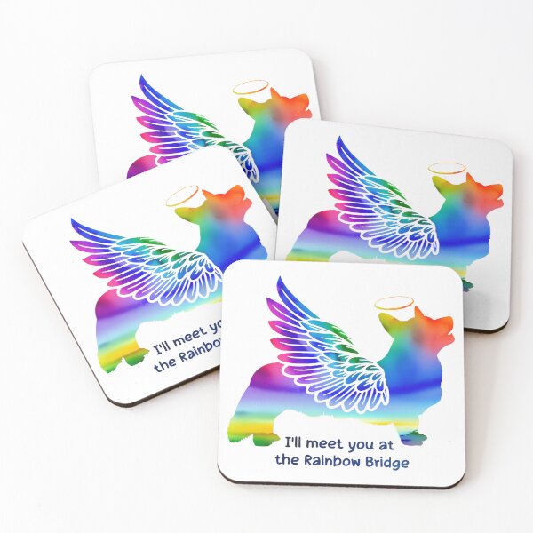 Item preview, Corgi Angel Wings Rainbow Bridge Pet Loss keepsakes designed and sold by ElizInspires.
