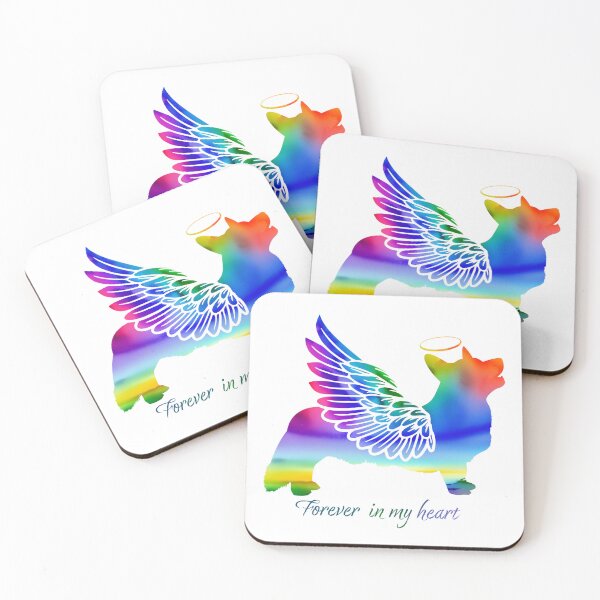 Item preview, Corgi Angel Wings Rainbow Bridge Pet Loss keepsakes designed and sold by ElizInspires.
