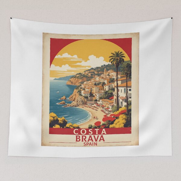 Item preview, Costa Brava Spain Tourism Vintage Poster designed and sold by TravelersGems.