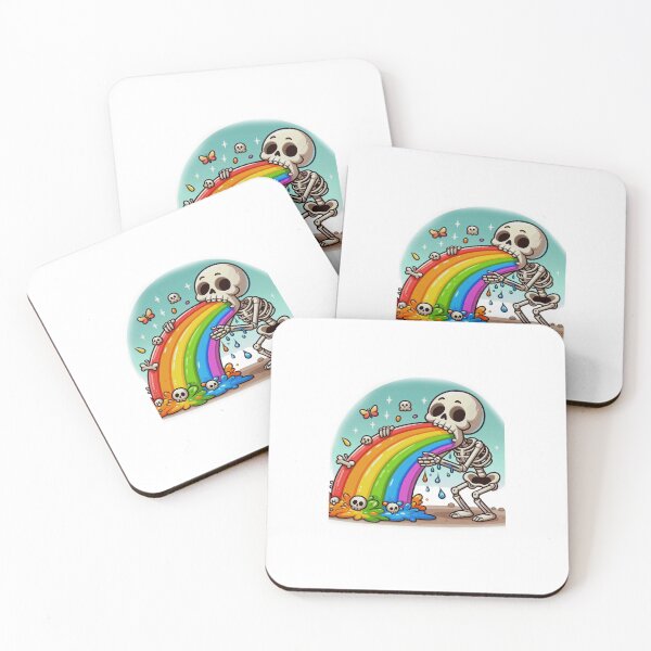 Item preview, esqueleto divertido con arcoiris designed and sold by JK-motivation.