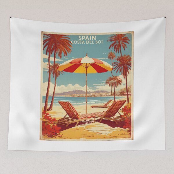 Item preview, Costa del Sol Spain Tourism Vintage Poster designed and sold by TravelersGems.