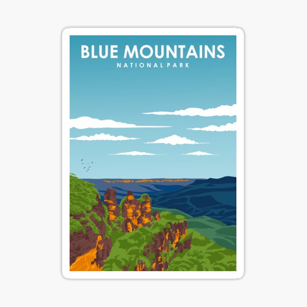 Item preview, Blue Mountains National Park Vintage Minimal Retro Sydney Travel Poster designed and sold by Stadify.