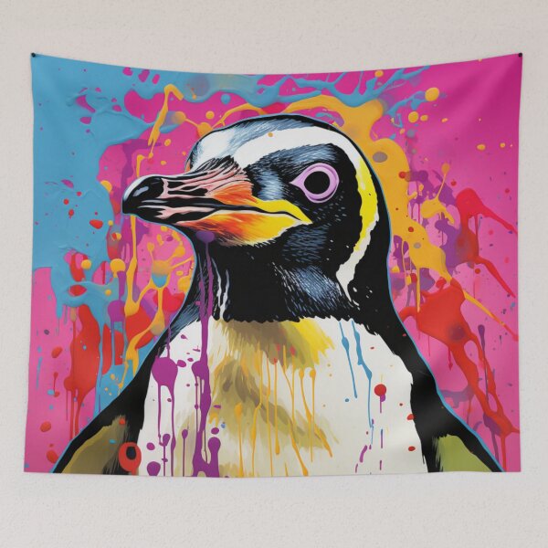 Item preview, Bright Paint Splash Penguin designed and sold by whitecat23.
