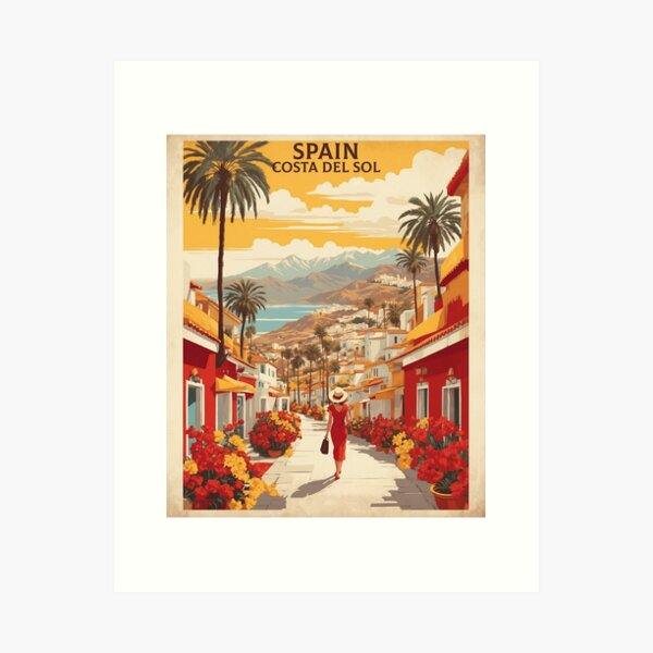 Item preview, Costa del Sol Spain Tourism Vintage Poster 3 designed and sold by TravelersGems.
