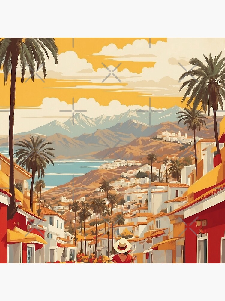 Thumbnail 4 von 4, Kissen, Costa del Sol Spanien Tourismus Vintage Poster 3 designt und verkauft von TravelersGems.