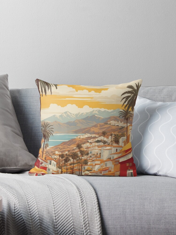 Thumbnail 1 von 4, Kissen, Costa del Sol Spanien Tourismus Vintage Poster 3 designt und verkauft von TravelersGems.