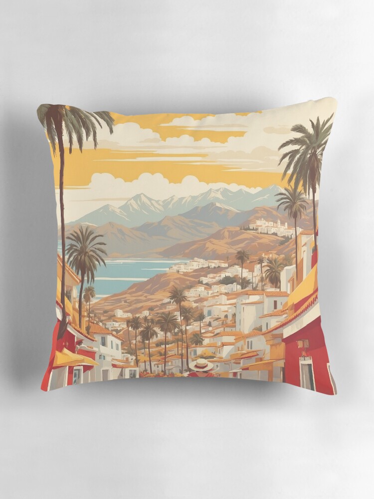 Thumbnail 3 von 4, Kissen, Costa del Sol Spanien Tourismus Vintage Poster 3 designt und verkauft von TravelersGems.