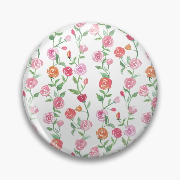Aperçu de l'œuvre Motif floral rose aquarelle rose et orange créée et vendue par MilaMooDesigns.