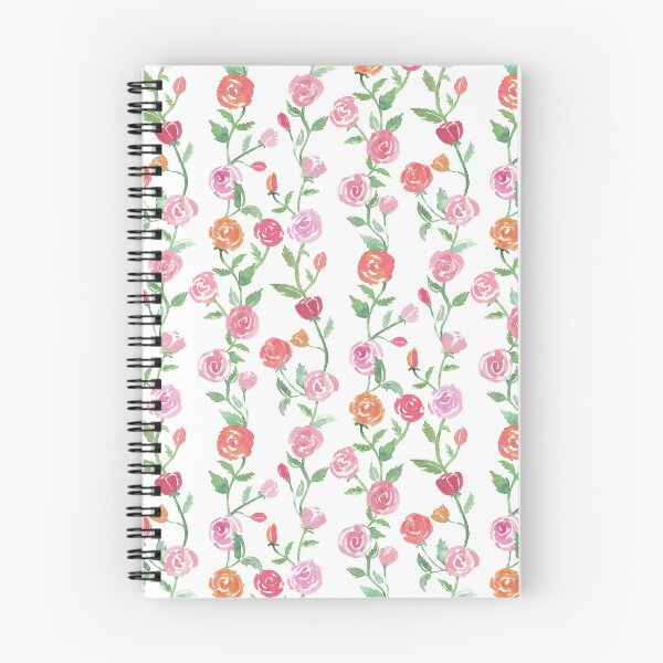 Item preview, Pink & Orange Watercolor Rose Floral Pattern designed and sold by MilaMooDesigns.