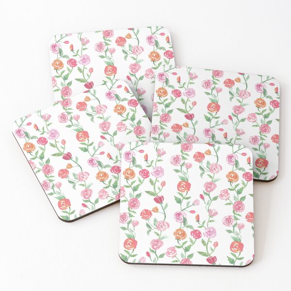 Item preview, Pink & Orange Watercolor Rose Floral Pattern designed and sold by MilaMooDesigns.