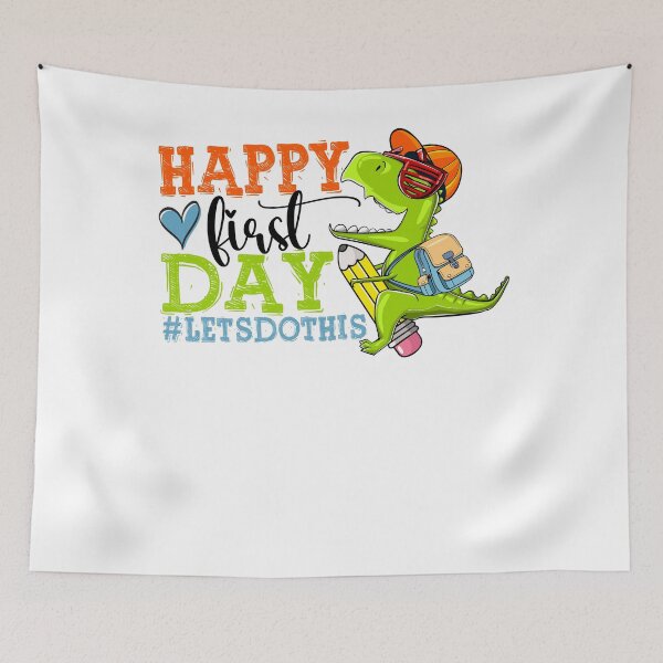 Item preview, Happy First Day Let's Do This T Rex Welcome Back To School designed and sold by MobyStickers.